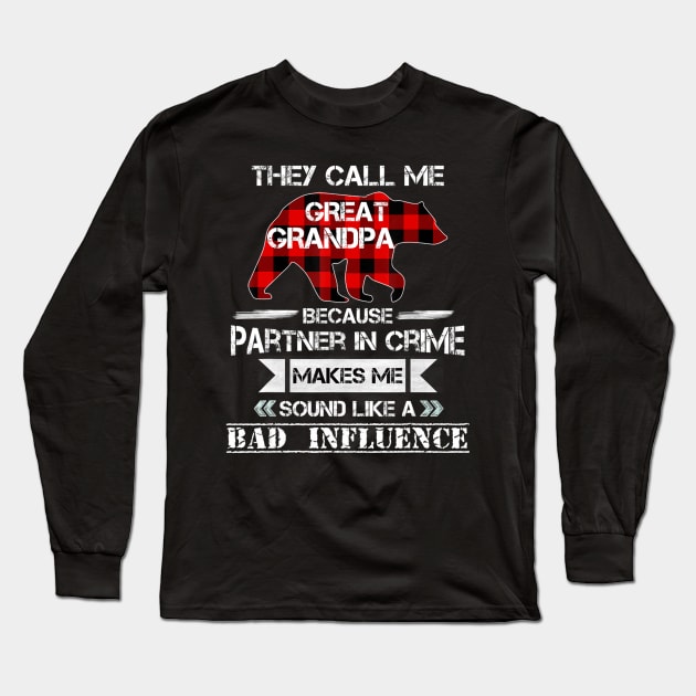 They Call me Great Grandpa Bear Red Plaid Matching Family Long Sleeve T-Shirt by crowominousnigerian 